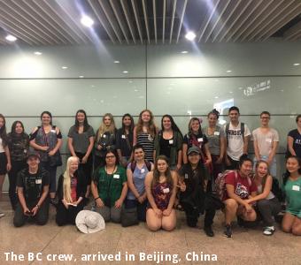 The BC crew, arrived in Beijing, China