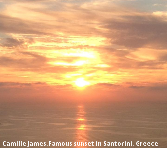 Camille James,Famous sunset in Santorini, Greece