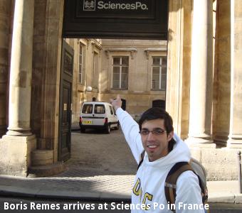 Boris Remes arrives at Sciences Po in France