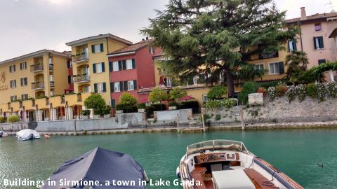 Buildings in Sirmione, a town in Lake Garda.